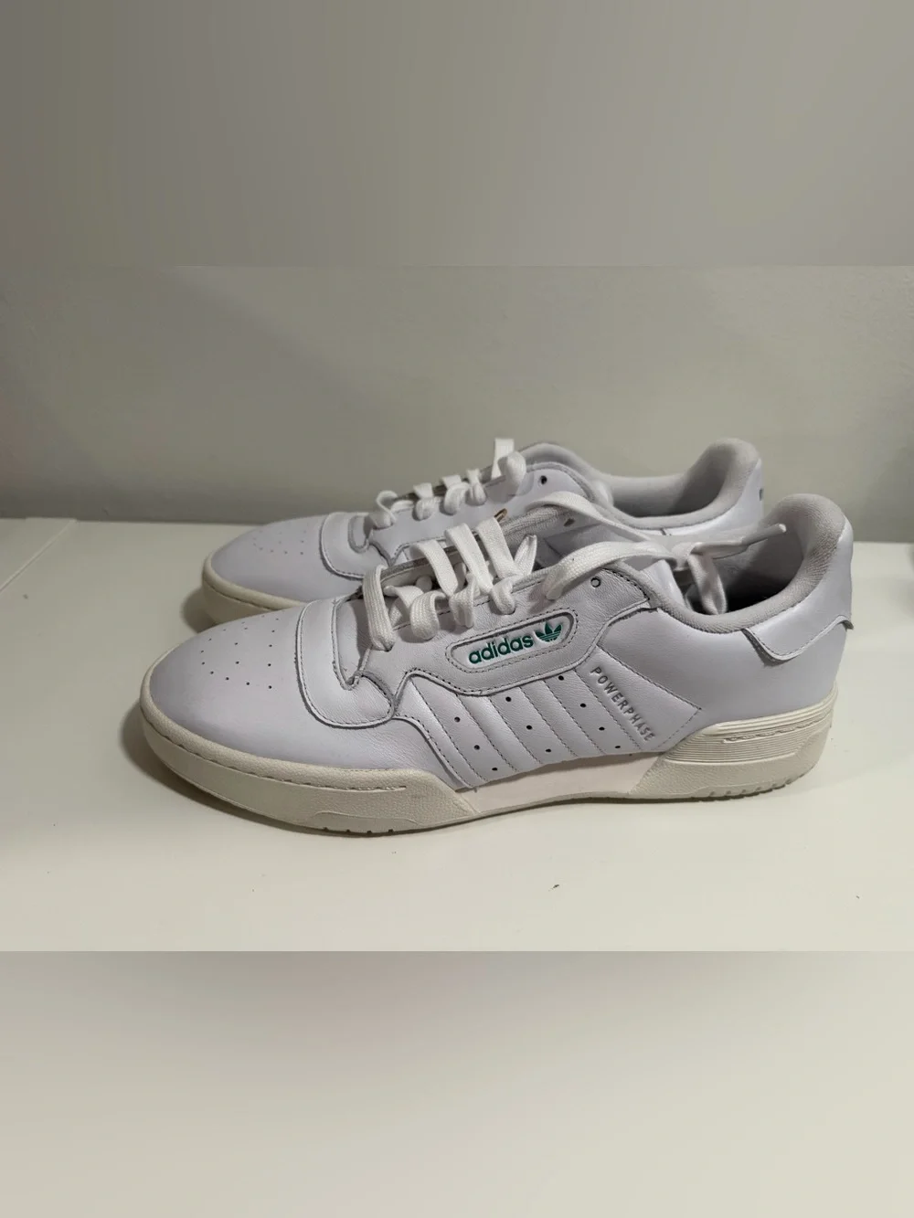 Adidas Powerphase White Leather Sneakers size 12